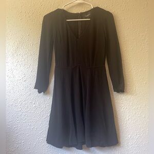 Reformation Black Long Sleeve Fit & Flare Dress Size: 2